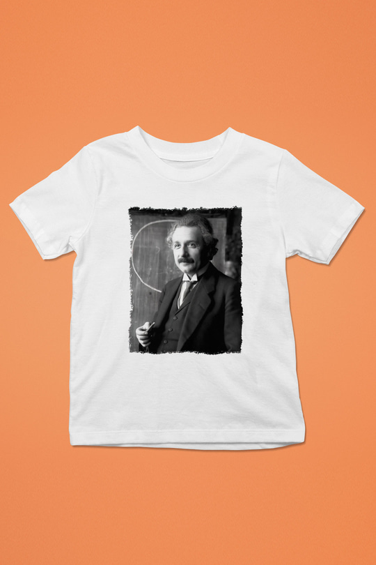 Albert Einstein Beyaz Unisex Çocuk Tişört