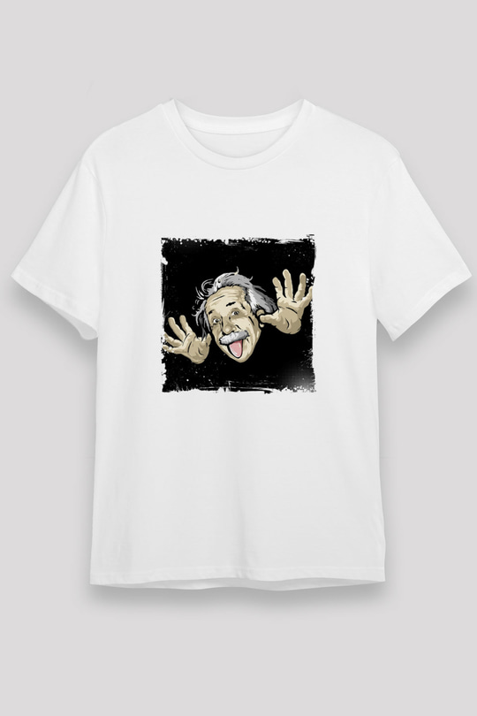 Albert Einstein Unisex Baskılı Beyaz Tişört