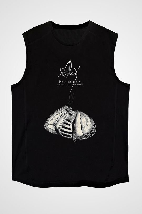 Alcest Baskılı Unisex Siyah Kolsuz Tişört - Tshirt