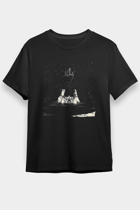 Alcest Baskılı Unisex Siyah Tişört - Tshirt