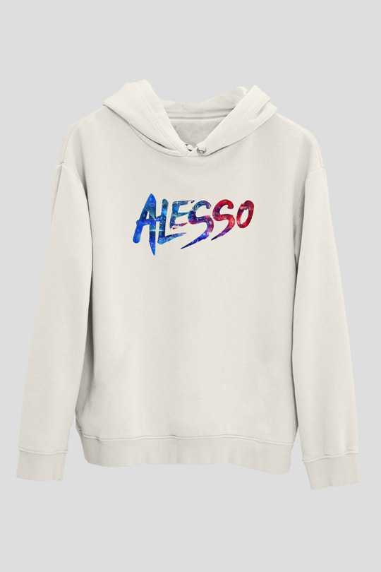 Alesso Beyaz Unisex Kapşonlu Sweatshirt