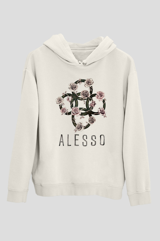 Alesso Beyaz Unisex Kapşonlu Sweatshirt