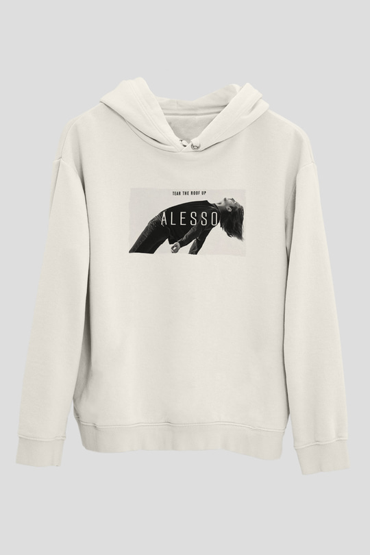 Alesso Beyaz Unisex Kapüşonlu Sweatshirt