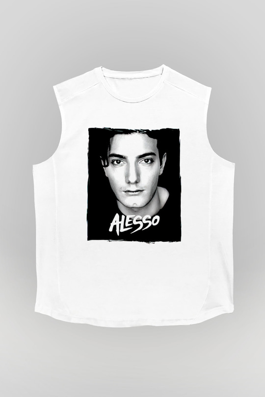 Alesso Beyaz Unisex Kolsuz Tişört