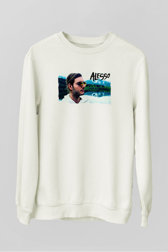 Alesso Beyaz Unisex Sweatshirt