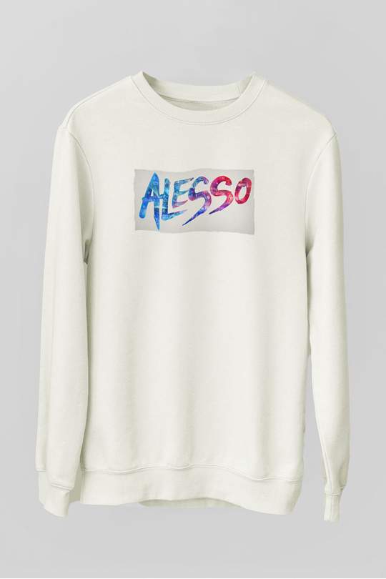 Alesso Beyaz Unisex Sweatshirt