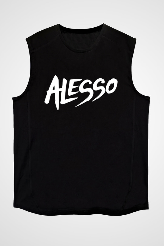 Alesso Siyah Unisex Kolsuz Tişört