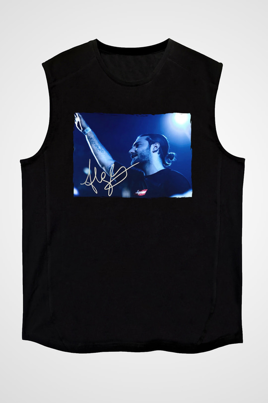 Alesso Siyah Unisex Kolsuz Tişört
