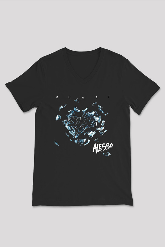 Alesso Siyah Unisex V Yaka Tişört T-Shirt