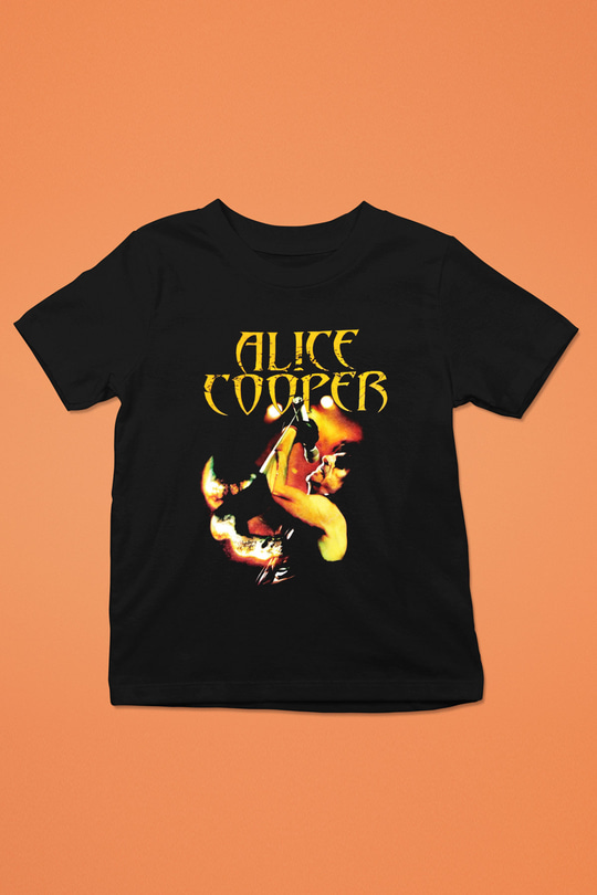 Alice Cooper Baskılı Siyah Unisex Çocuk Tişört
