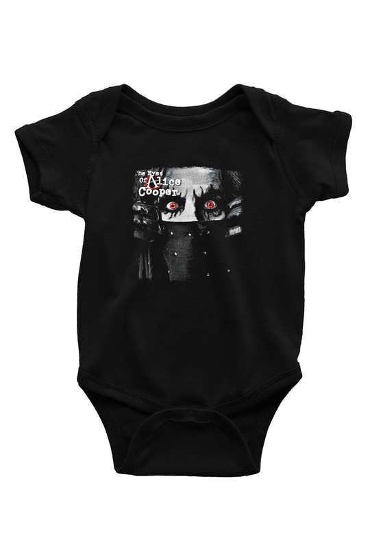 Alice Cooper Baskılı Unisex Siyah Bebek Body - Zıbın