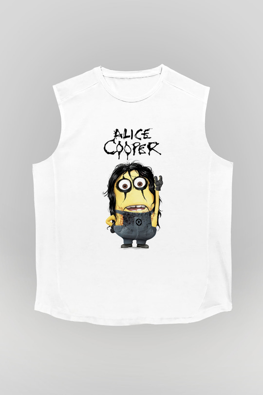 Alice Cooper Beyaz Unisex Kolsuz Tişört