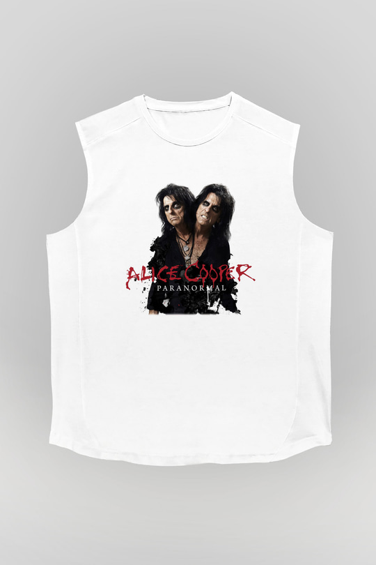 Alice Cooper Beyaz Unisex Kolsuz Tişört