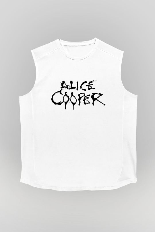Alice Cooper Beyaz Unisex Kolsuz Tişört