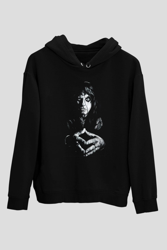 Alice Cooper Siyah Unisex Kapüşonlu Sweatshirt