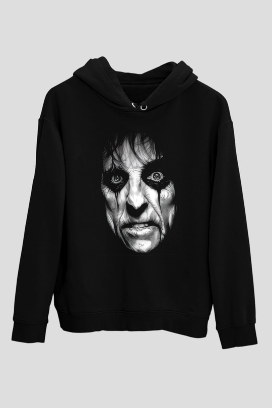 Alice Cooper Siyah Unisex Kapüşonlu Sweatshirt