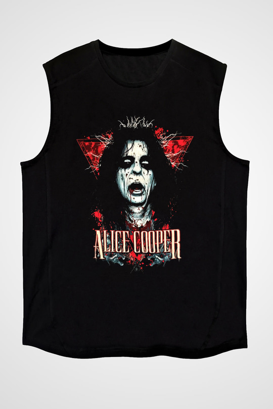 Alice Cooper Siyah Unisex Kolsuz Tişört