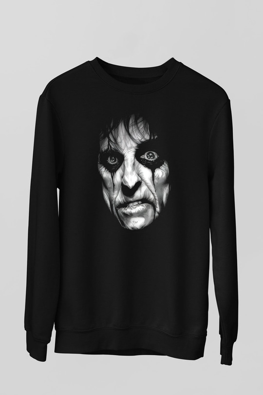 Alice Cooper Siyah Unisex Sweatshirt