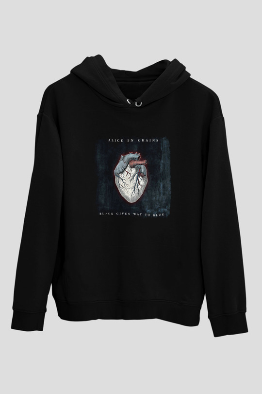 Alice in Chains Baskılı Unisex Siyah Hoodie