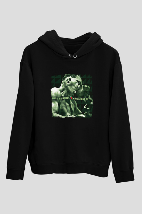 Alice in Chains Baskılı Unisex Siyah Hoodie