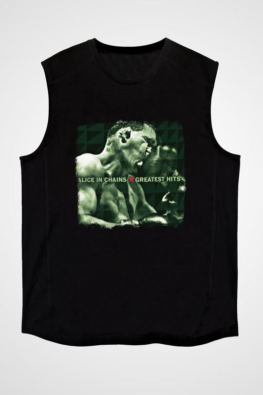 Alice in Chains Baskılı Unisex Siyah Kolsuz Tişört