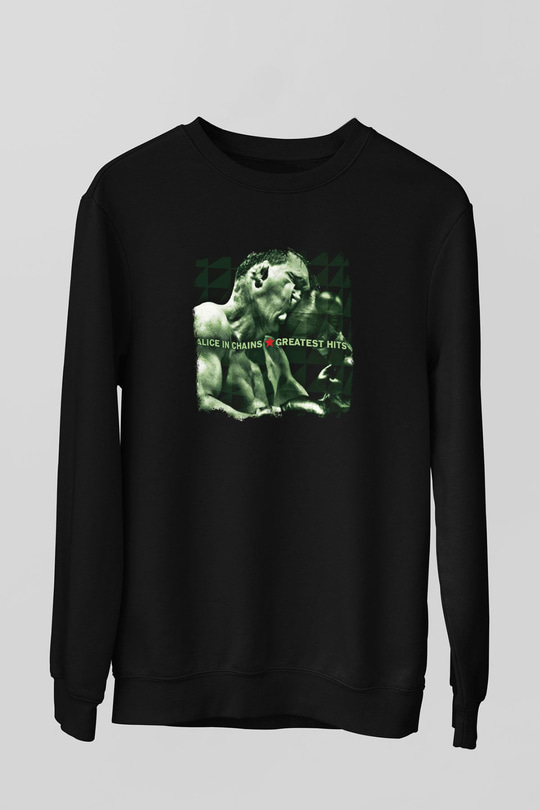 Alice in Chains Baskılı Unisex Siyah Sweatshirt