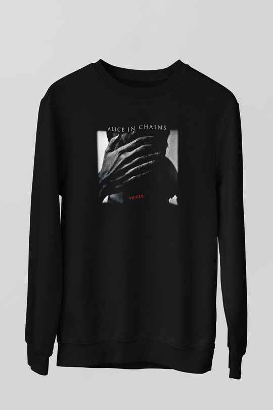 Alice in Chains Baskılı Unisex Siyah Sweatshirt