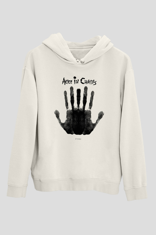 Alice in Chains Beyaz Unisex Kapşonlu Sweatshirt