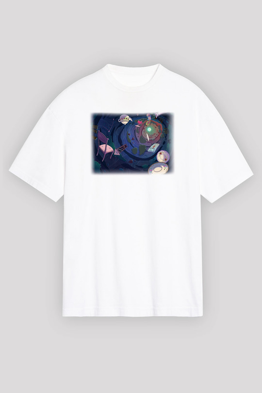 Alice in Wonderland Beyaz Unisex Oversize Tişört T-Shirt