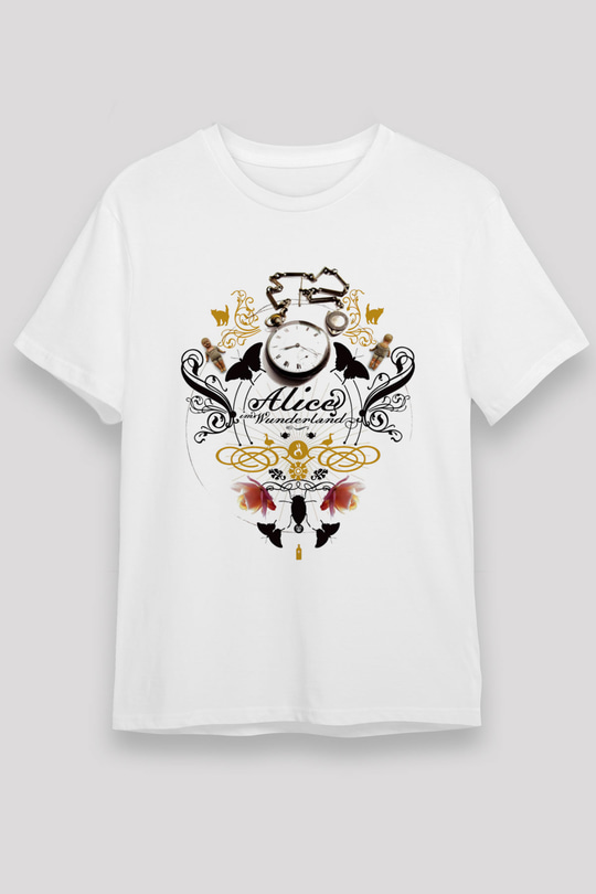 Alice in Wonderland Beyaz Unisex Tişört T-Shirt