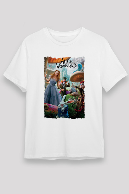 Alice in Wonderland Beyaz Unisex Tişört T-Shirt