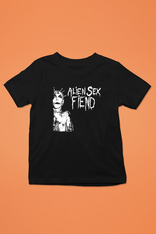 Alien Sex Fiend Baskılı Unisex Siyah Çocuk Tişört - Tshirt