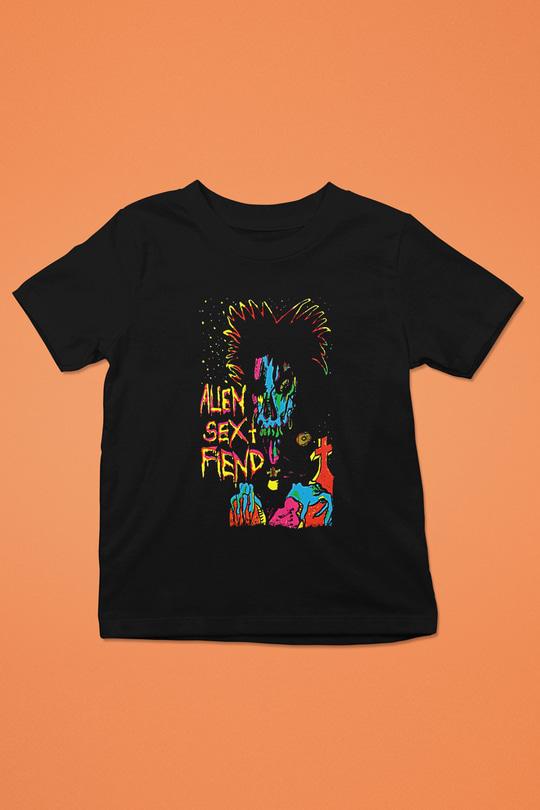 Alien Sex Fiend Baskılı Unisex Siyah Çocuk Tişört - Tshirt