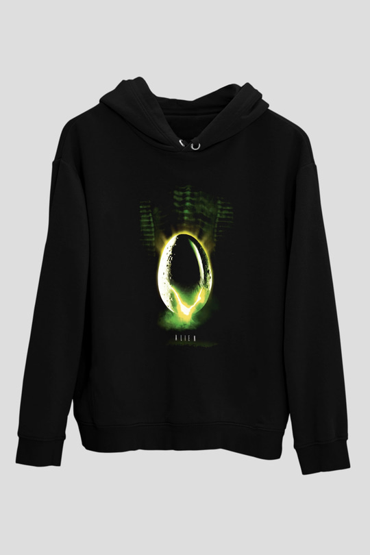 Alien Siyah Unisex Hoodie
