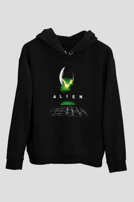 Alien Siyah Unisex Hoodie