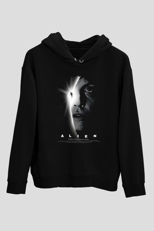Alien Siyah Unisex Hoodie