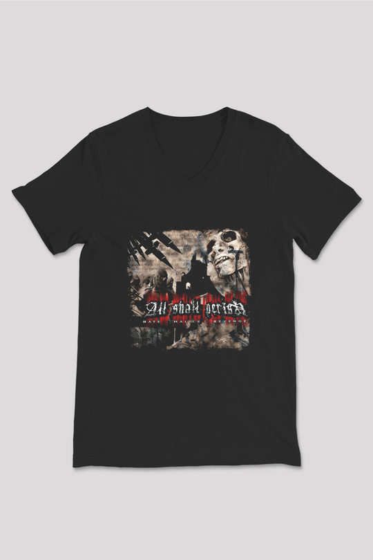 All Shall Perish Baskılı Unisex Siyah V Yaka Tişört