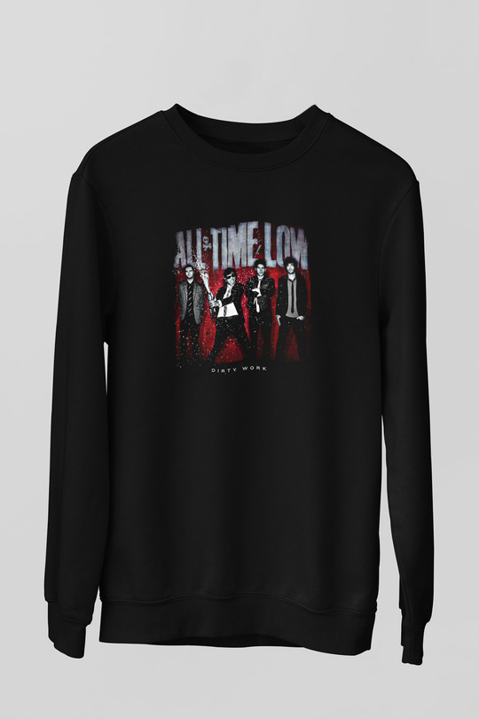 All Time Low Baskılı Unisex Siyah Sweatshirt