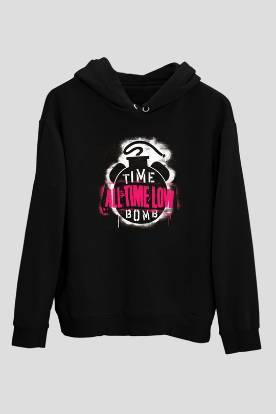 All Time Low Siyah Unisex Kapüşonlu Sweatshirt
