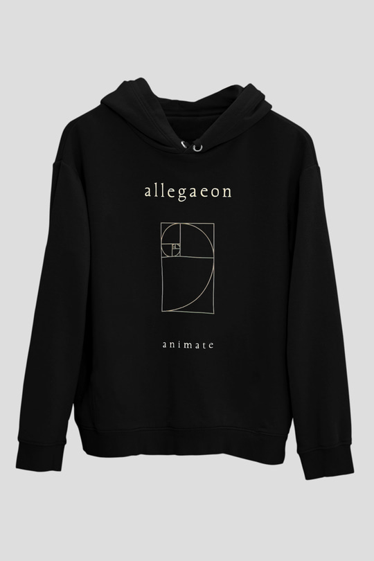 Allegaeon Baskılı Unisex Siyah Kapüşonlu Sweatshirt
