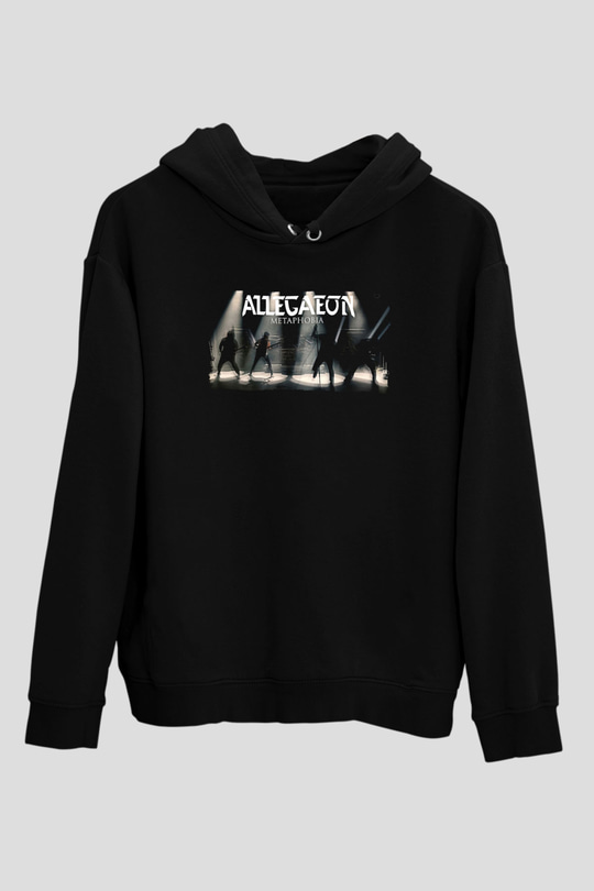 Allegaeon Baskılı Unisex Siyah Kapüşonlu Sweatshirt