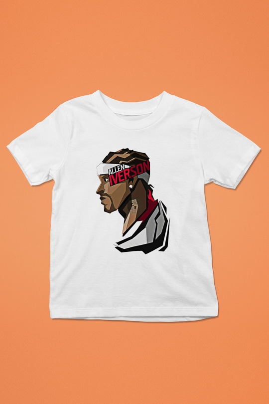 Allen Iverson Baskılı Beyaz Unisex Beyaz Çocuk Tişört - Tshirt
