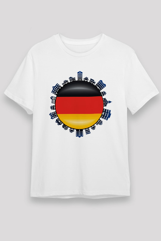 Almanya Beyaz Unisex Tişört T-Shirt - TişörtFabrikası