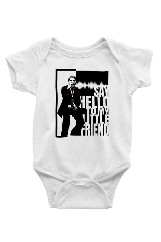 Alpacino Say Hello To My Little Friend Beyaz Bebek Body - Zıbın