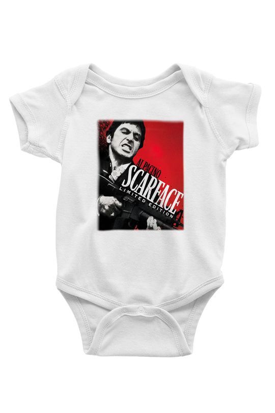 Alpacino Scarface Limited Edition Baskılı Beyaz Unisex Bebek Body - Zıbın