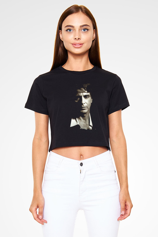 Alpacino Siyah  Crop Top Tişört