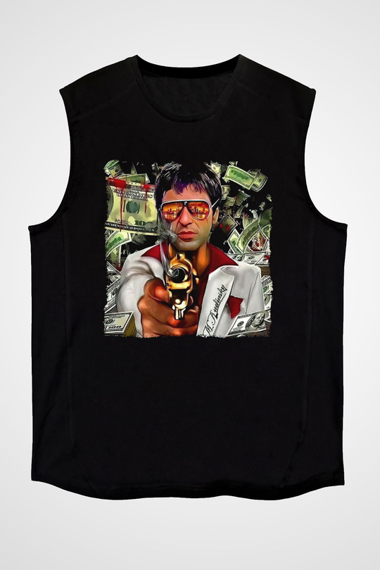 Alpacino Siyah Unisex Kolsuz Tişört