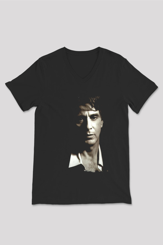 Alpacino Siyah Unisex V Yaka Tişört