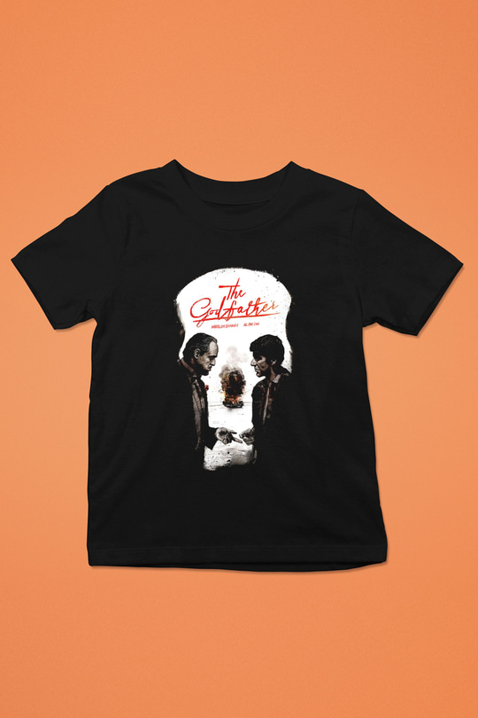 Alpacino The Godfather Baskılı Siyah Unisex Çocuk Tişört