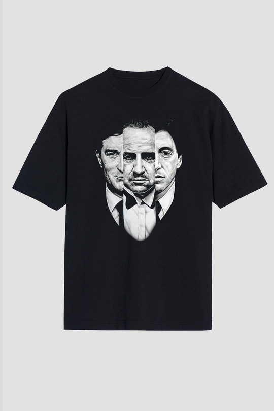 Alpacino The Godfather Siyah Unisex Oversize Tişört T-Shirt
